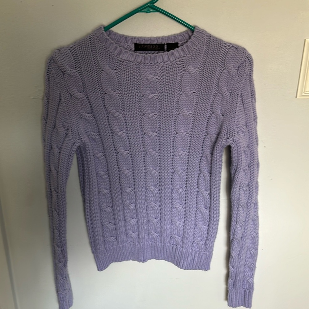Express Cable Knit sweater Size Med in lavender